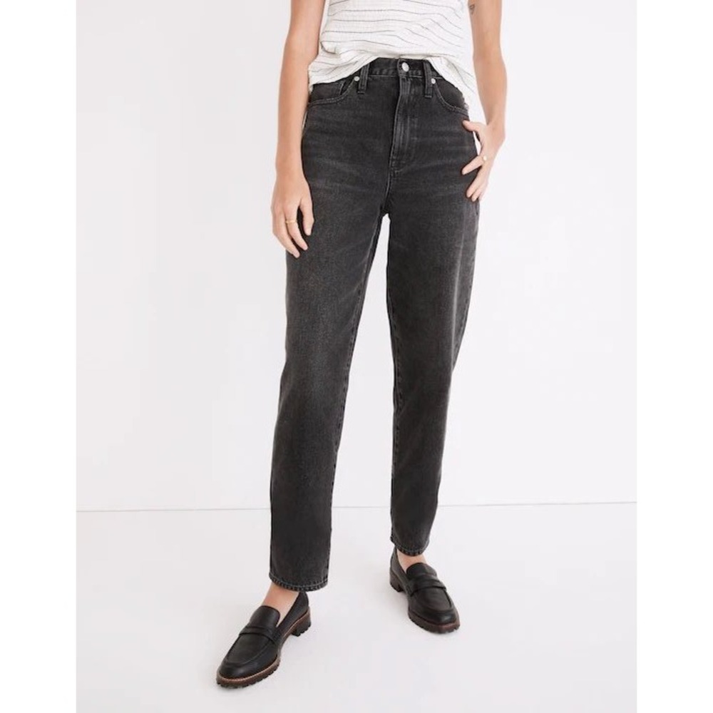 Madewell Baggy Tapered‎ Jeans 30 Washed Black High Rise 100% Cotton Lunar Wash
